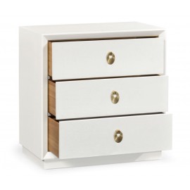 Small Chest of Three Drawers Crackle Ceramic Lacquer - JC Modern - Eclectic