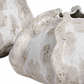 Urchin Textured Ivory Vases, S/2 - Uttermost Collection