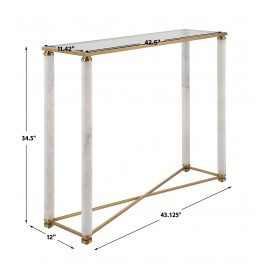 White Pillar Console Table - Black Label Collection