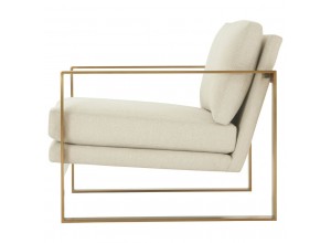 Bower Club Chair in Kendal Linen with Brushed Brass Finish Legs - TA Studio No.1 Collection