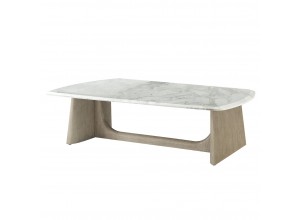Wooden Coffee Table Marble Top - Repose Collection